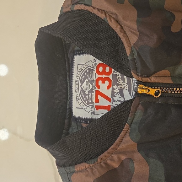 1738 New York Mens Full Zip Camo Embroidered Puffer Vest Green Size Large - Picture 7 of 13